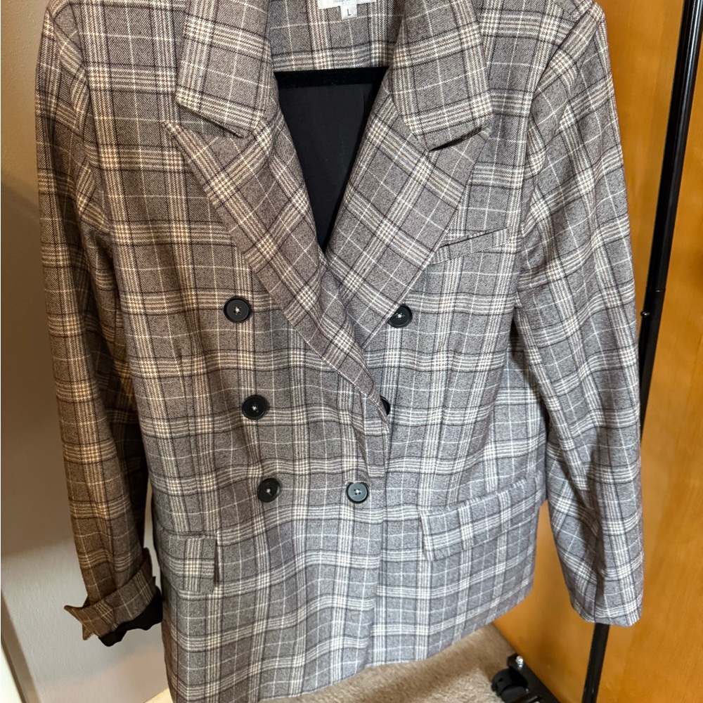 Together Brown Plaid Blazer